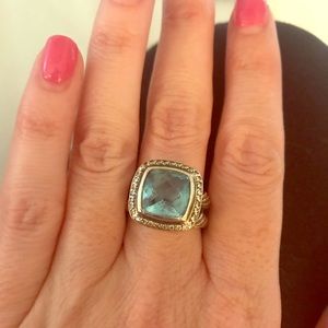 David Yurman Blue Topaz 11mm Albion Ring